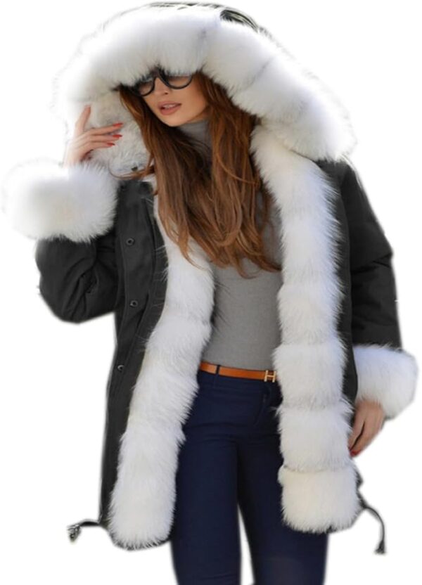 Women's Faux Fur Lined Hooded Coat