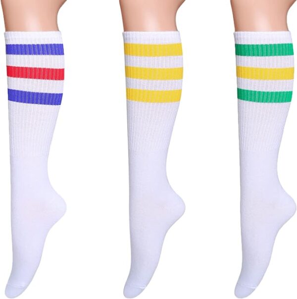 Henwarry 3 Pairs Classic Triple Stripes