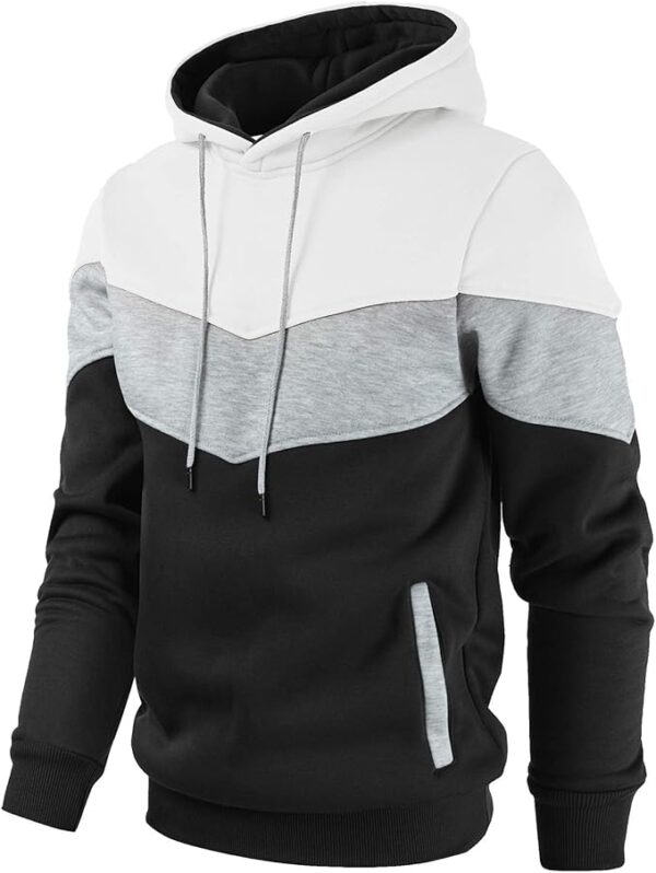 Gesean Men's Color Block Fleece Hoodie - Image 2