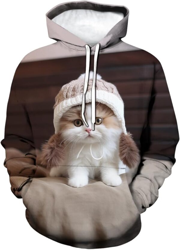 Funny Cute Cat Hoodie .