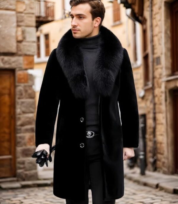 : Long Faux Fur Coat for Men - Image 2