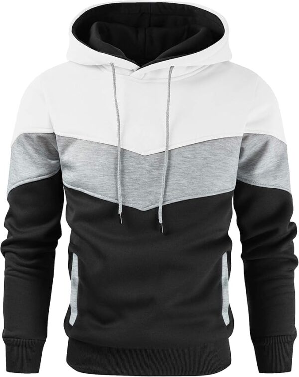 Gesean Men's Color Block Fleece Hoodie