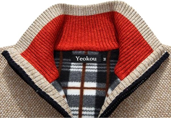 Yeokou Men's Shawl Collar Cardigan - Image 4