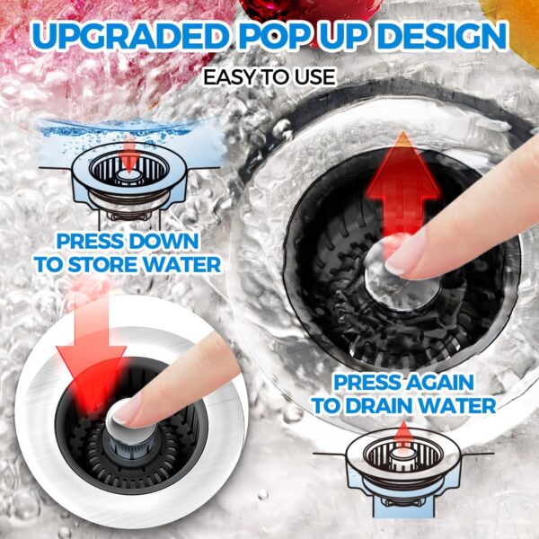 Kitchen Sink Drain Strainer & Stopper - Image 3