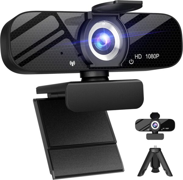 1080P Webcam with Microphone,Plug and Play USB Computer Camera for Conferencing